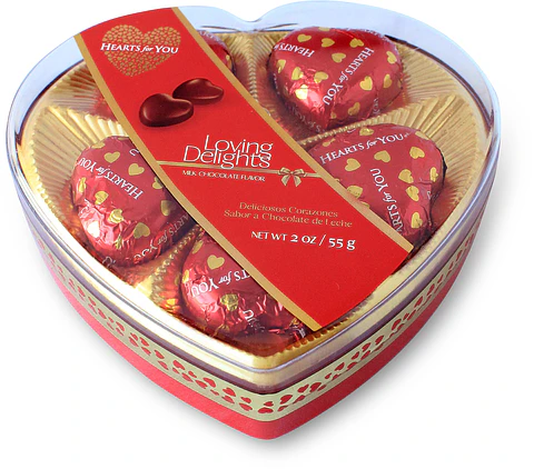 Bombones de Chocolate en Corazón Hearts For You 55g