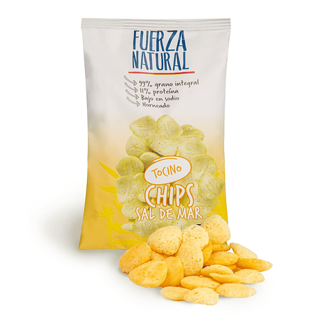 Pack 6 Chips Sal de Mar Snack Fuerza Natural Sabor Tocino