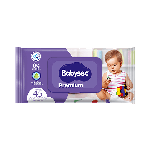 Toallitas Húmedas Babysec Aloe & Vitamina 45 Un