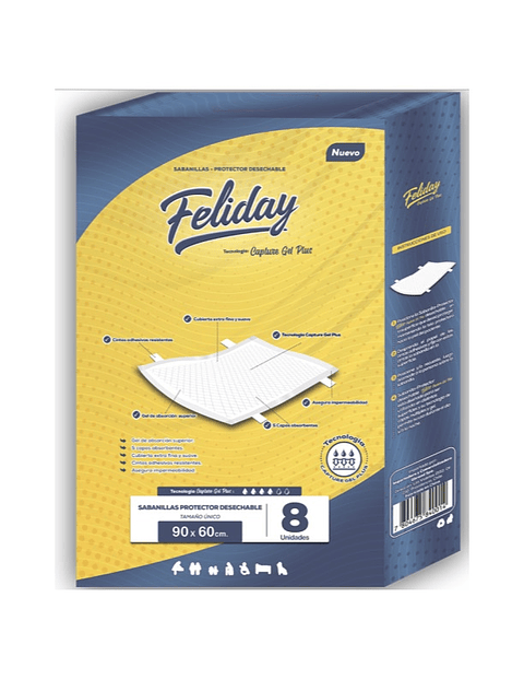 Sabanillas Bebes o Adultos Maxima Absorcion 90x60 - Feliday 8 Un
