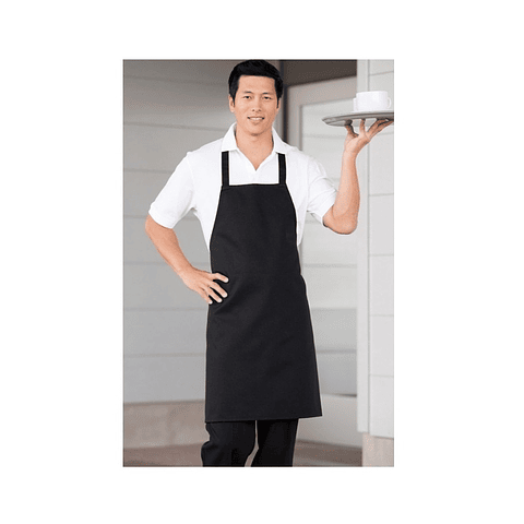 Pack 3 Pecheras O Delantal Negro Chef Con Bolsillo