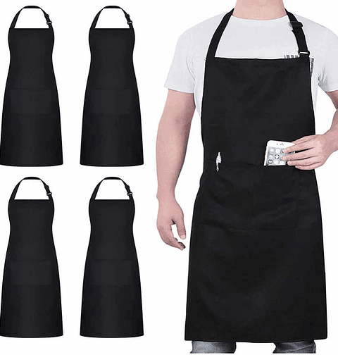 Pack X 4 Pecheras O Delantales Negro