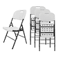 Set X4 Sillas Plegables De Plastico Para Fiestas Y Eventos Color Blanco - Miniatura 2