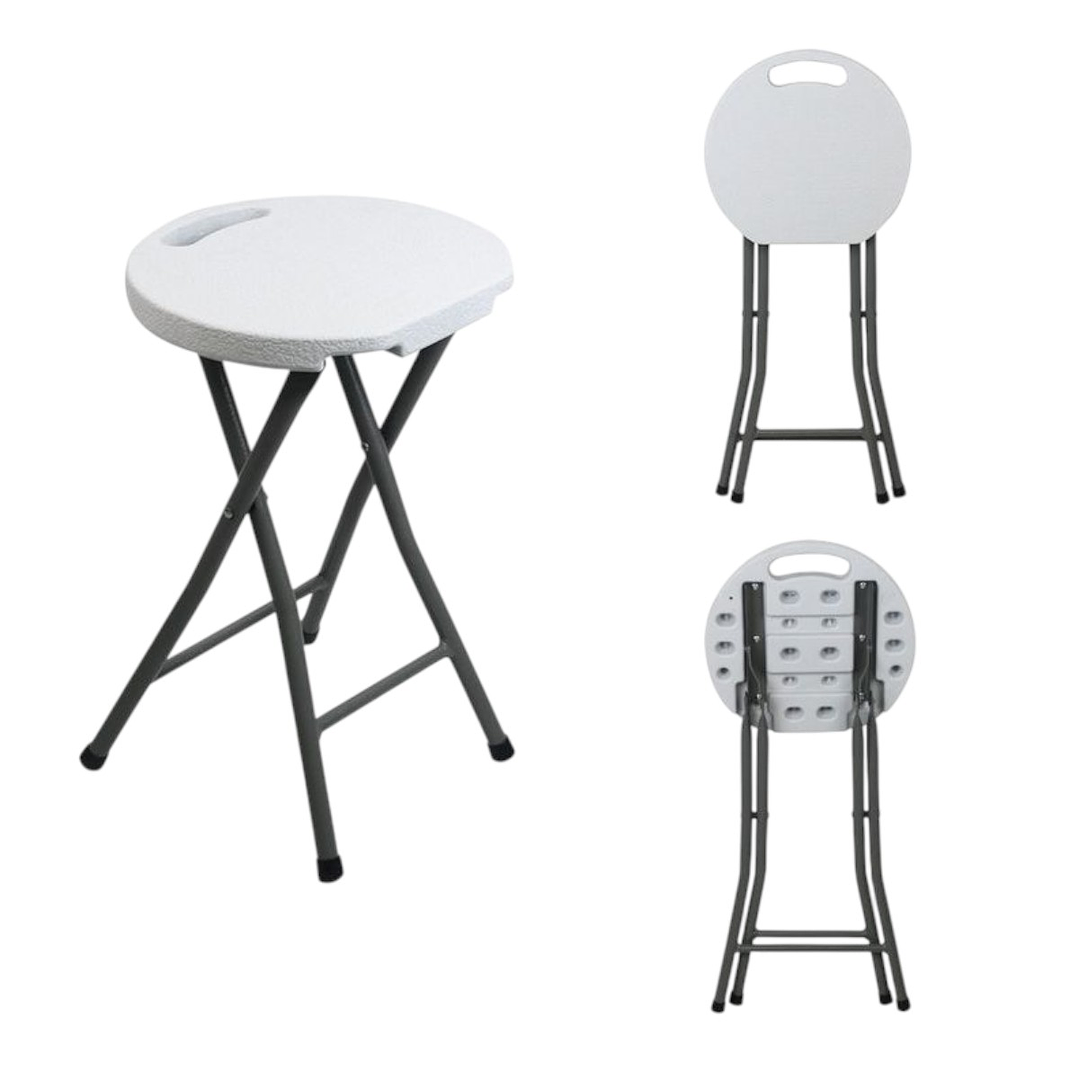 Pack x10 Piso Banquito Silla Taburete 46cm Plegable Plástico 2