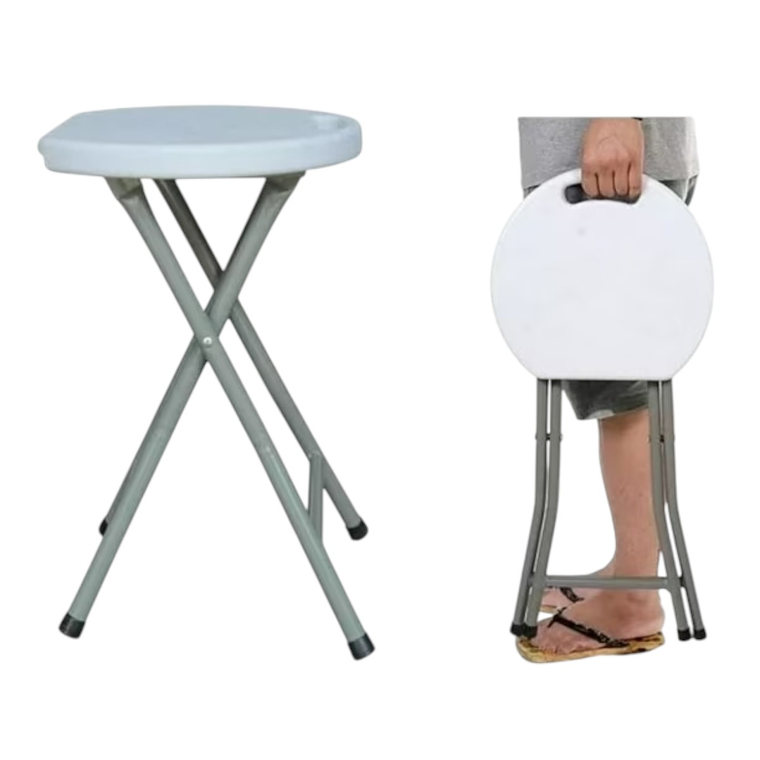 Pack x10 Piso Banquito Silla Taburete 46cm Plegable Plástico 4