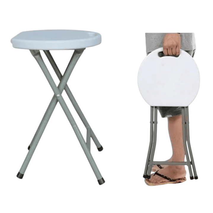 Pack x10 Piso Banquito Silla Taburete 46cm Plegable Plástico 4