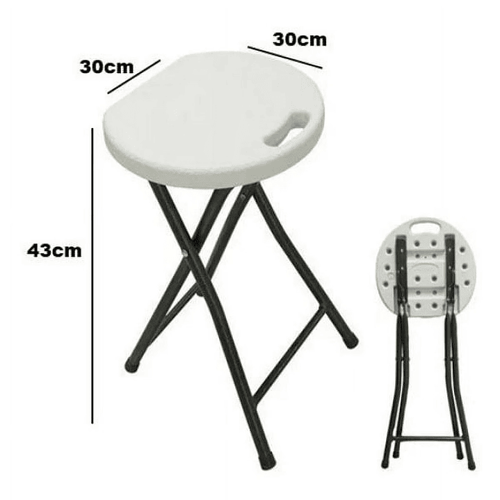 Pack x10 Piso Banquito Silla Taburete 46cm Plegable Plástico 5