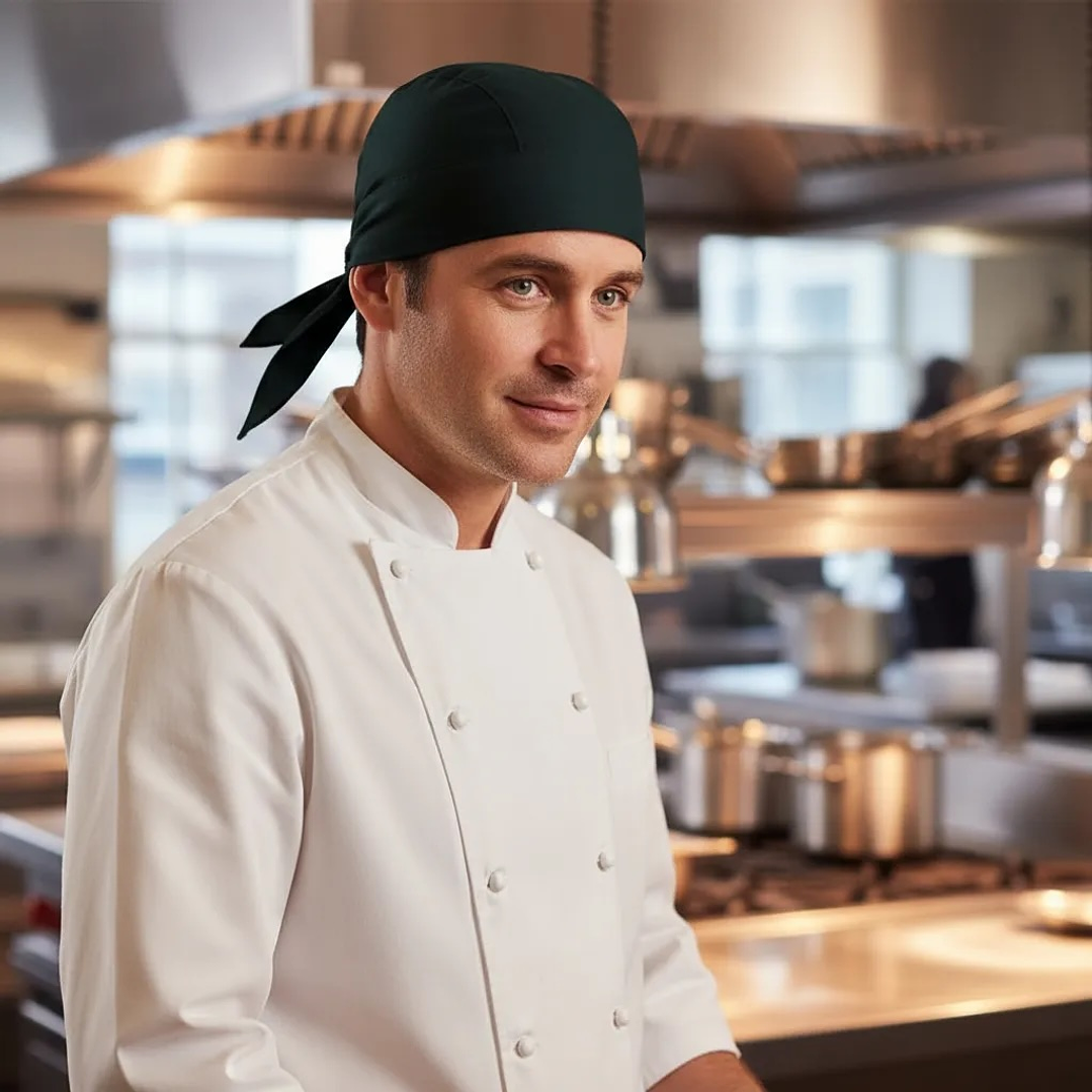 Gorro O Bandana De Cocina Negro Chef 1
