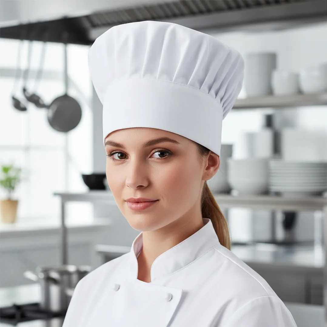 Gorro De Chef O Cocina Blanco Tipo Champiñon Frances 1
