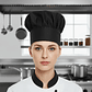 Gorro De Chef O Cocina Negro Tipo Champiñon - Miniatura 2