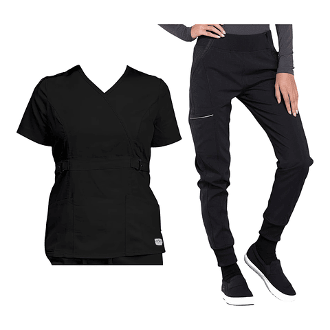 Conjunto Polera Y Pantalón Clinico Jogger Negro