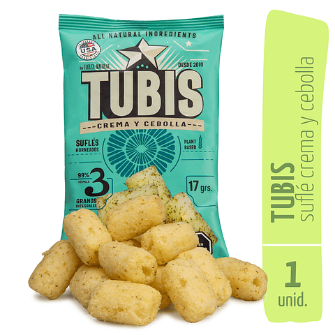 Tubis 17g Crema y Cebolla Snack Saludable Fuerza Natural