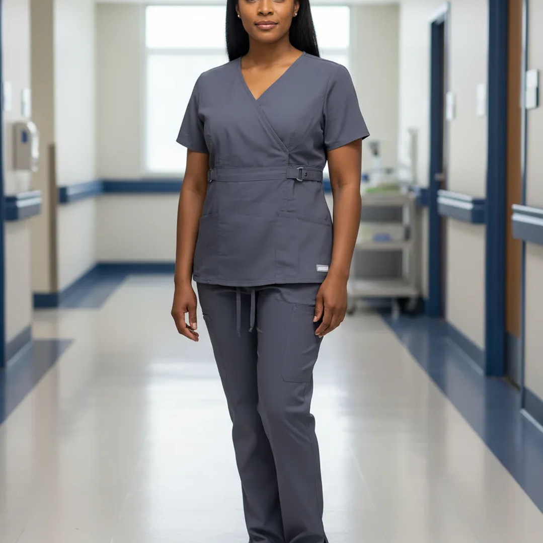 Conjunto Polera Y Pantalón Clinico Gris Oscuro 1