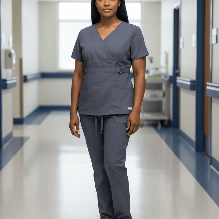 Conjunto Polera Y Pantalón Clinico Gris Oscuro 1