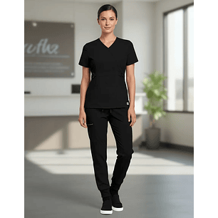 Conjunto Polera Y Pantalón Clinico Jogger Negro