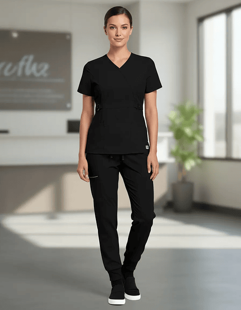 Conjunto Polera Y Pantalón Clinico Jogger Negro