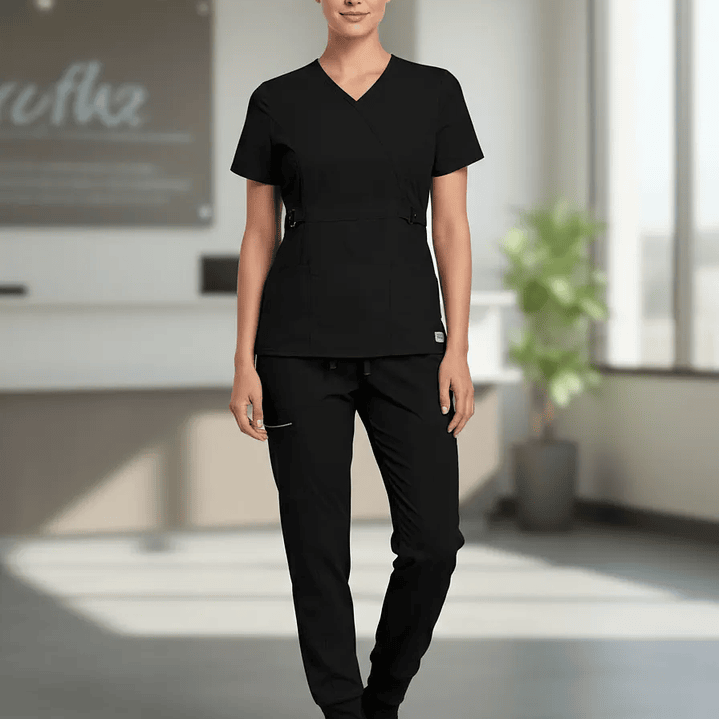 Conjunto Polera Y Pantalón Clinico Jogger Negro 1