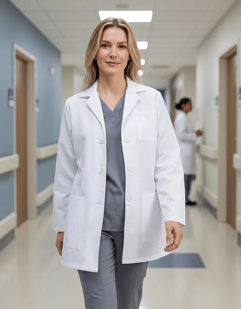 Delantal Clínico O Médico Corto Mujer