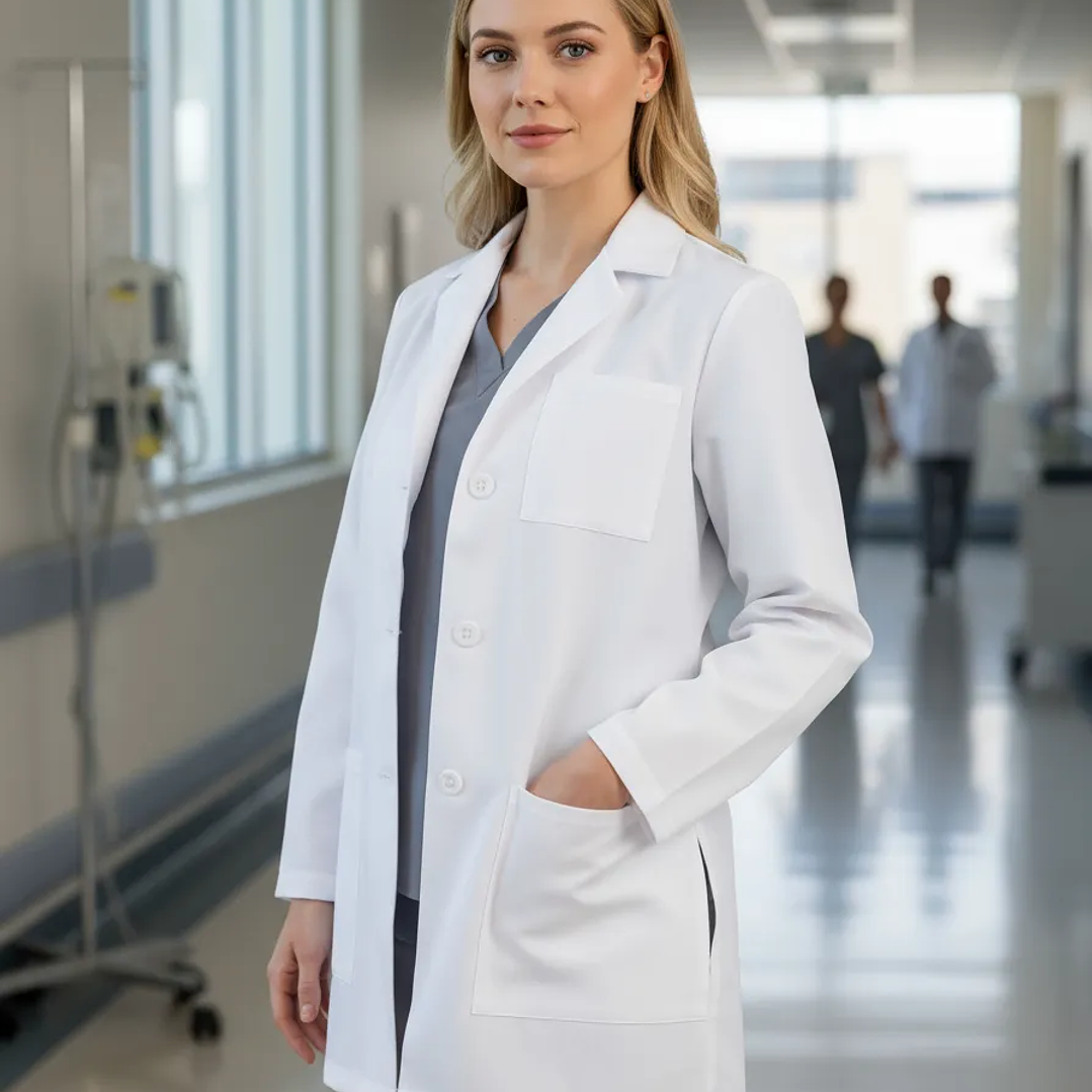 Delantal Clínico O Médico Corto Mujer 1