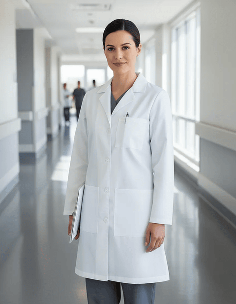 Delantal Clínico O Médico Largo Mujer