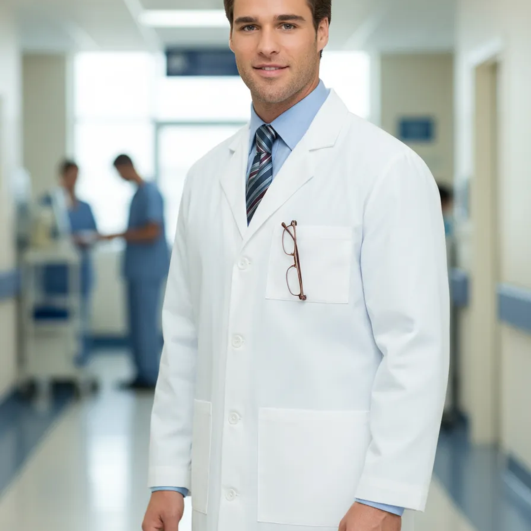 Delantal Clínico O Médico Largo Hombre 3