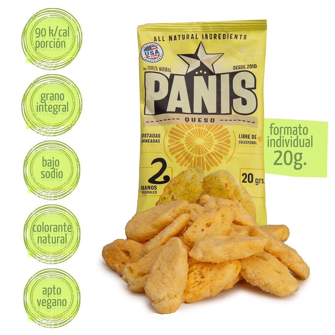 Panis 20g Sabor Queso Snack Fuerza Natural Pack x24 2