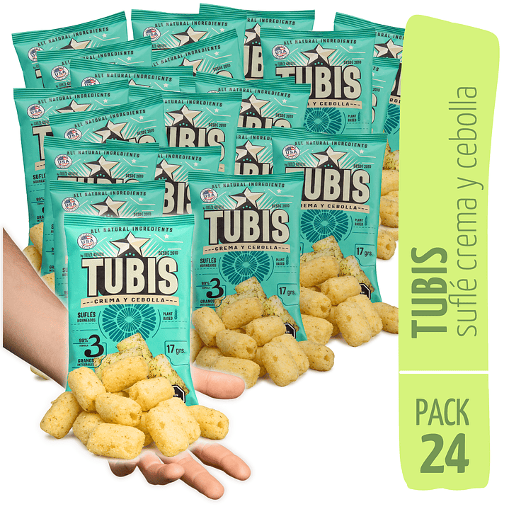 Tubis 17g Crema Y Cebolla Snack Fuerza Natural Pack X24 1