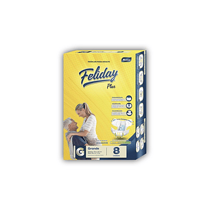 Pañales Adulto Desechables Feliday Plus 8 Un Talla G