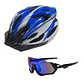 Casco Bicicleta MTB Liviano Azul + Lentes - Miniatura 1