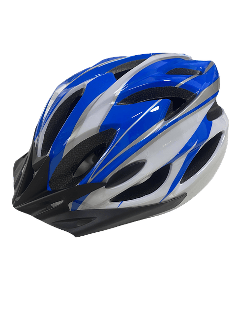 Casco Bicicleta MTB Liviano Azul + Lentes