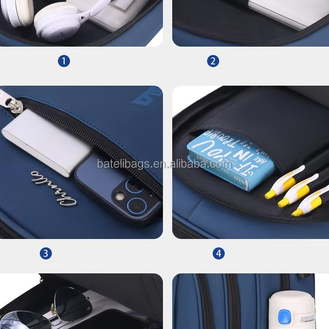 Mochila Universitaria Escolar Impermeable Usb Reforzada 5