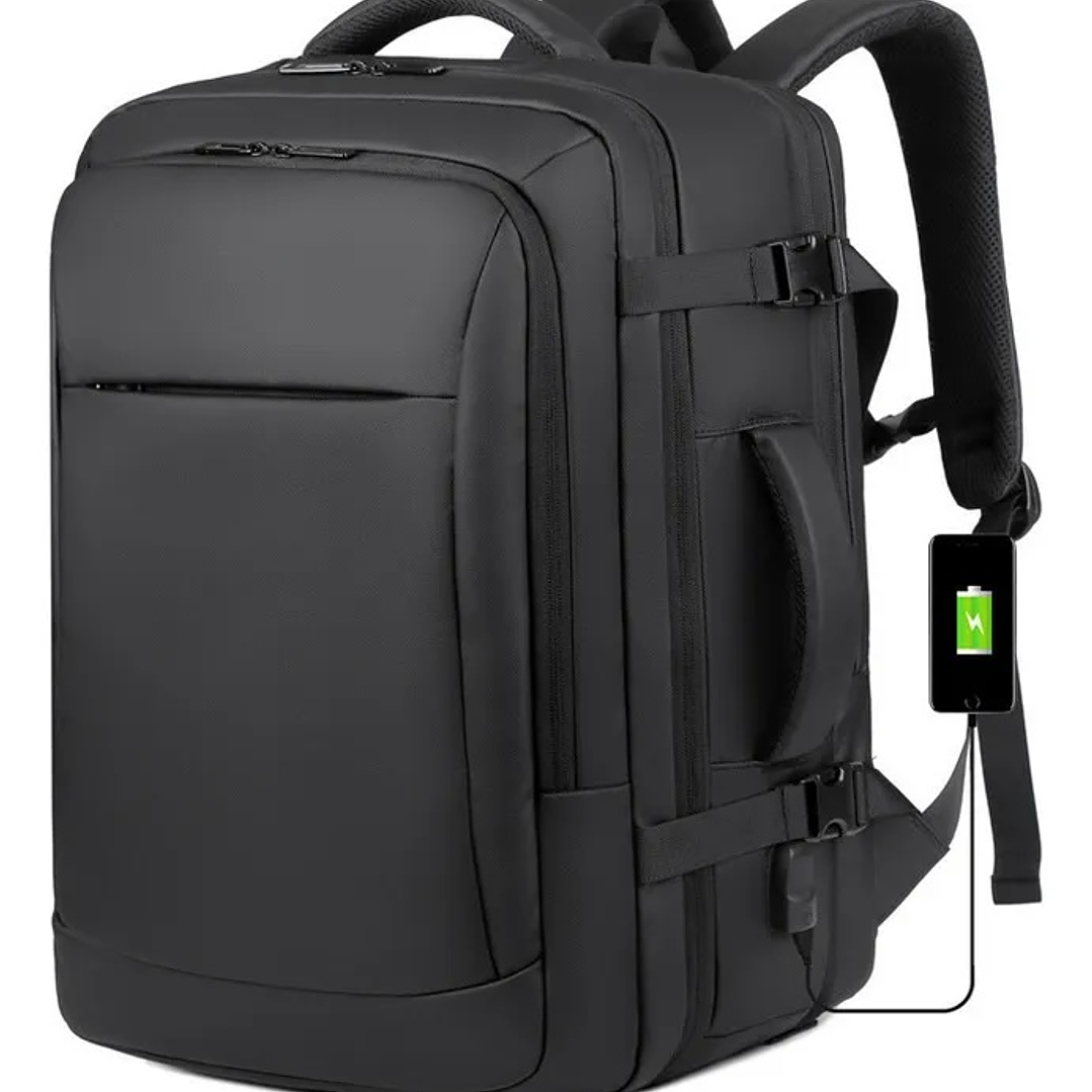 Mochila Maleta Antirrobo Impermeable Expansible 38l Usb 5