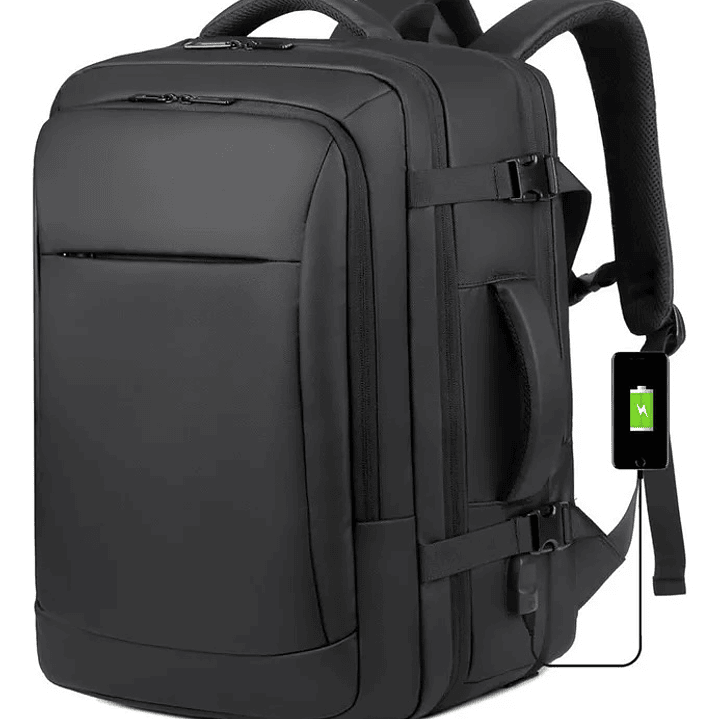 Mochila Maleta Antirrobo Impermeable Expansible 38l Usb 5
