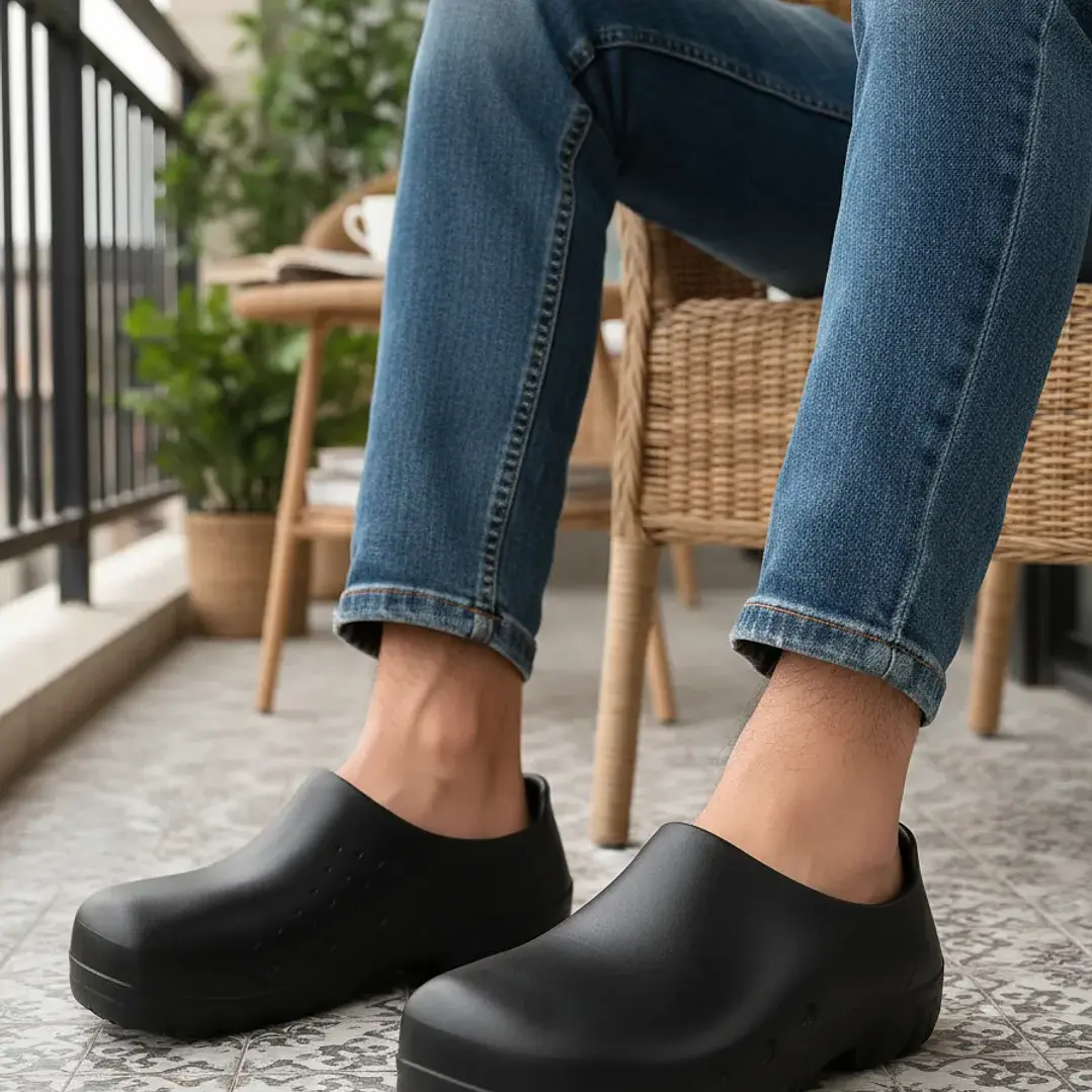 Zapato Zueco Antideslizante Cocina de Seguridad Punta Acero 1