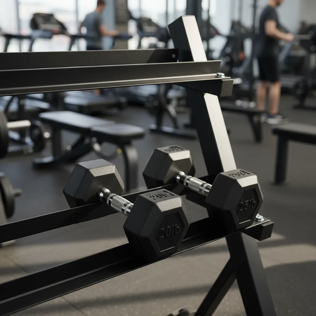 Rack Mancuernas Hexagonales 3 Niveles Fierro Soporte Negro 2