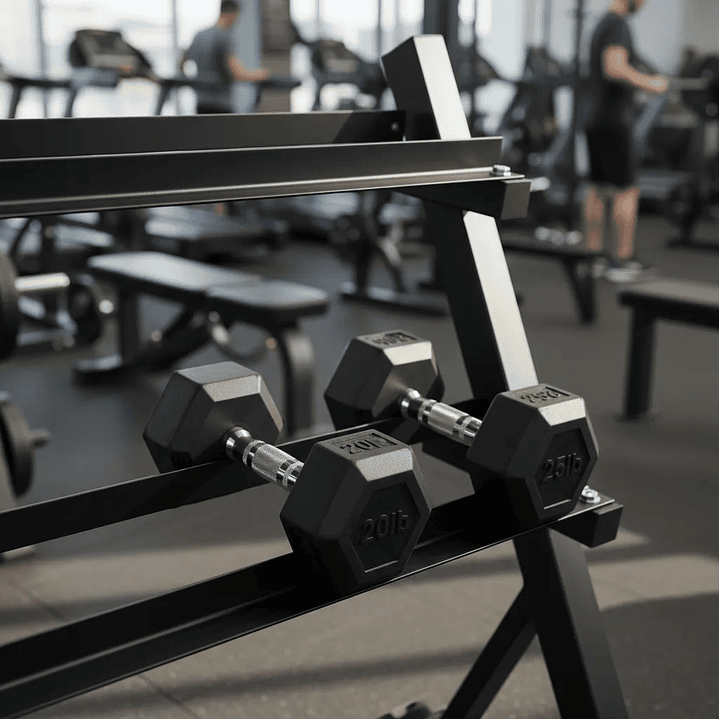 Rack Mancuernas Hexagonales 3 Niveles Fierro Soporte Negro 2