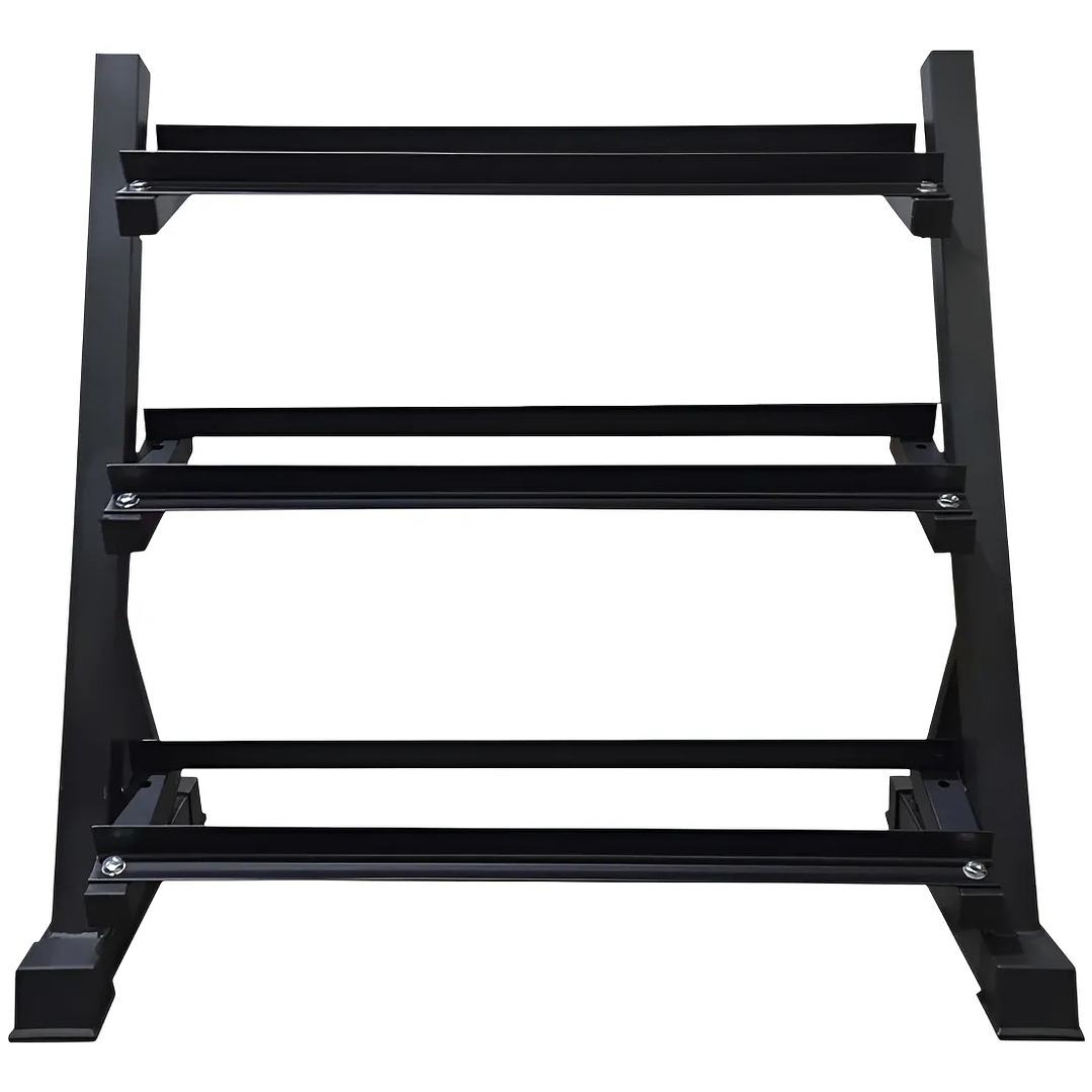 Rack Mancuernas Hexagonales 3 Niveles Fierro Soporte Negro 5