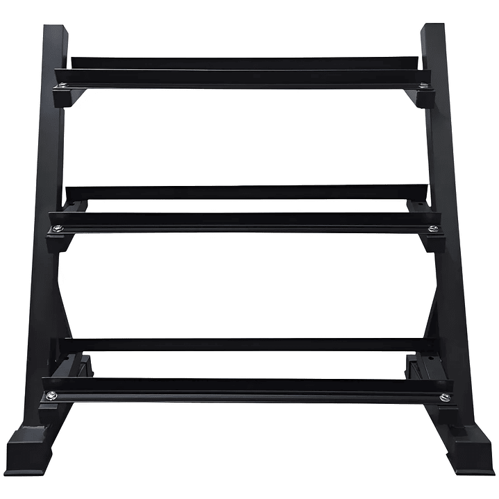 Rack Mancuernas Hexagonales 3 Niveles Fierro Soporte Negro 5