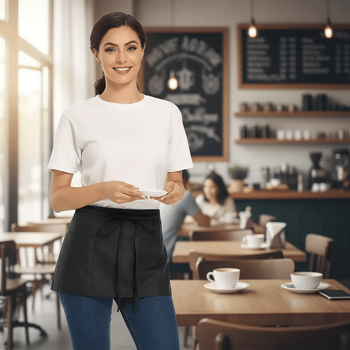 Mandil O Delantal Corto Tela Alto Tráfico Salon Garzon 1