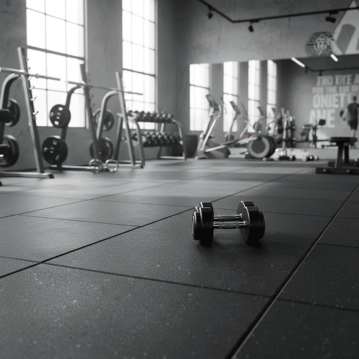 Piso Caucho Gimnasio Alto Trafico 100x100cmx15mm - Blanco 3