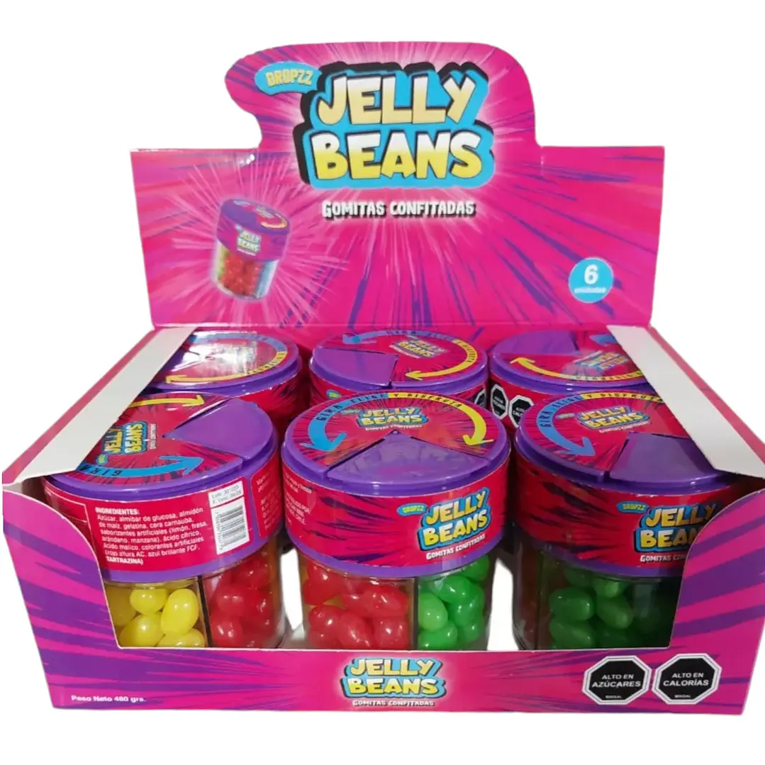 Display 6 Frascos Gomitas Confitadas Surtidas Jelly Beans 3