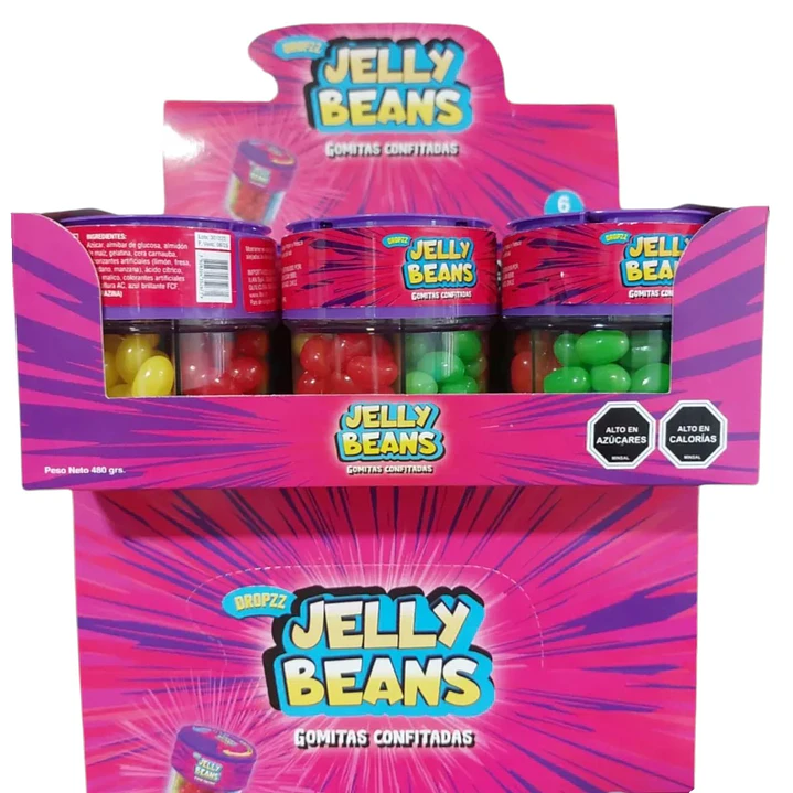 Display 6 Frascos Gomitas Confitadas Surtidas Jelly Beans 4
