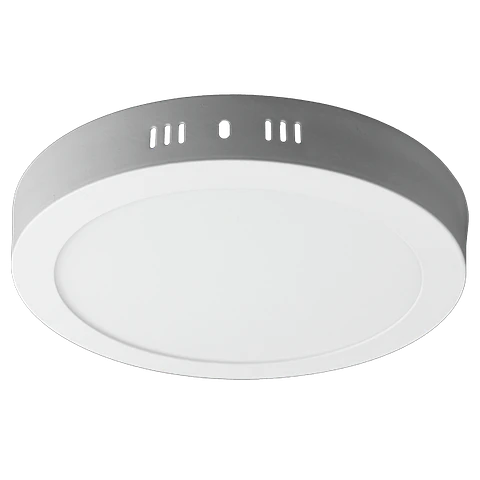 Panel LED redondo sobrepuesto de 18W, luz día 6500K
