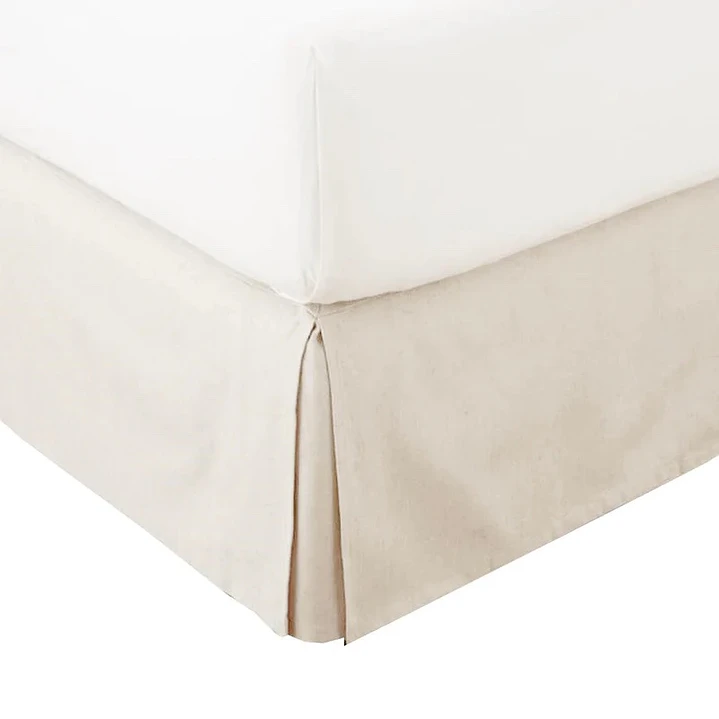 Faldon Cama King 132 Hilos Color Ivory 1