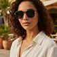 Lentes Anteojos De Sol Ondeck Portofino By Sabrina Sosa Porto Fino Negro Dorado - Miniatura 1