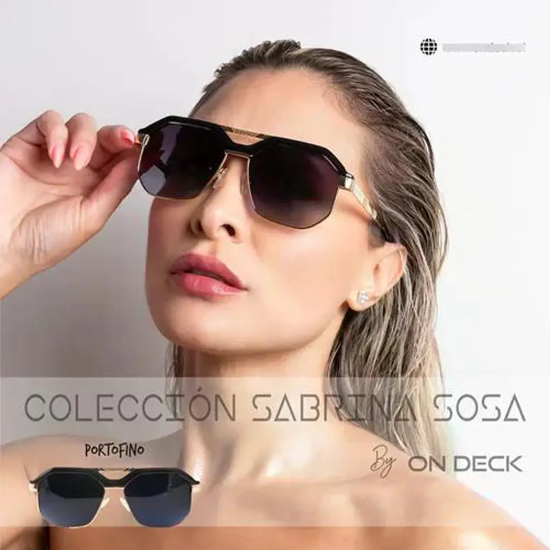 Lentes Anteojos De Sol Ondeck Portofino By Sabrina Sosa Porto Fino Negro Dorado 4