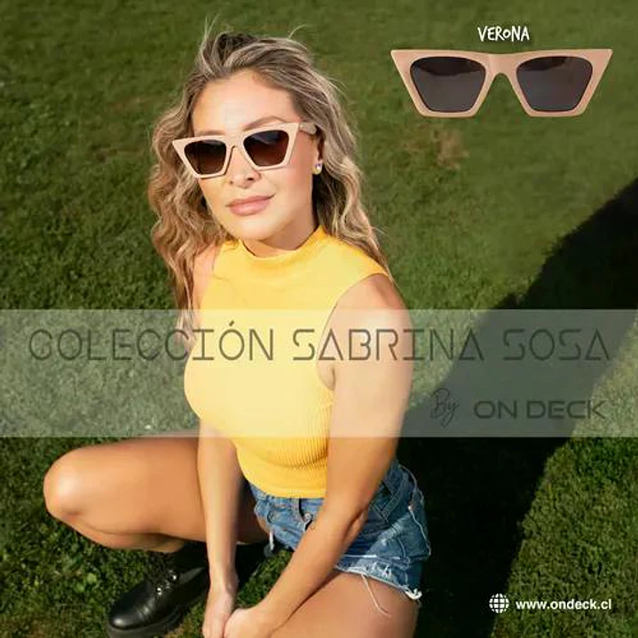 Lentes Anteojos De Sol Ondeck Verona By Sabrina Sosa Verona Caqui Negro 5
