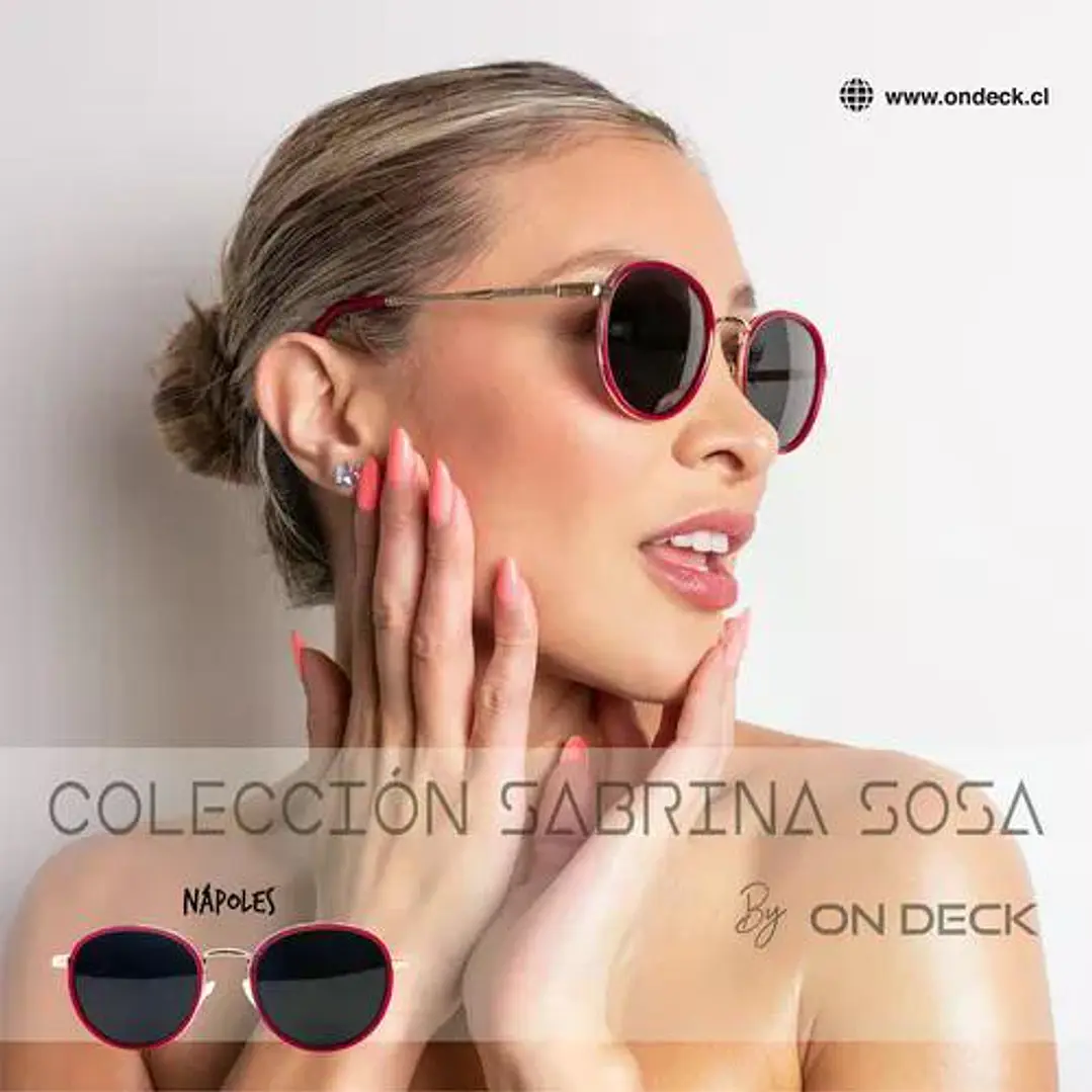 Lentes Anteojos De Sol Ondeck Napoles By Sabrina Sosa Napoles Rojo Negro Dorado 2