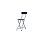 Silla Plegable Portátil Con Respaldo Acolchada Metal Negro Gris - Miniatura 1