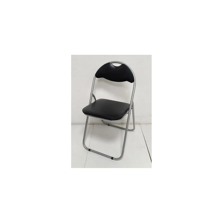 Silla Plegable Acolchada Metal Con Respaldo Negra 2